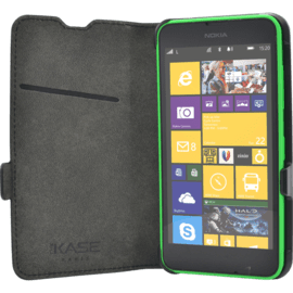 Coque clapet aimantée avec pochette CB pour Nokia Lumia 635, Noir