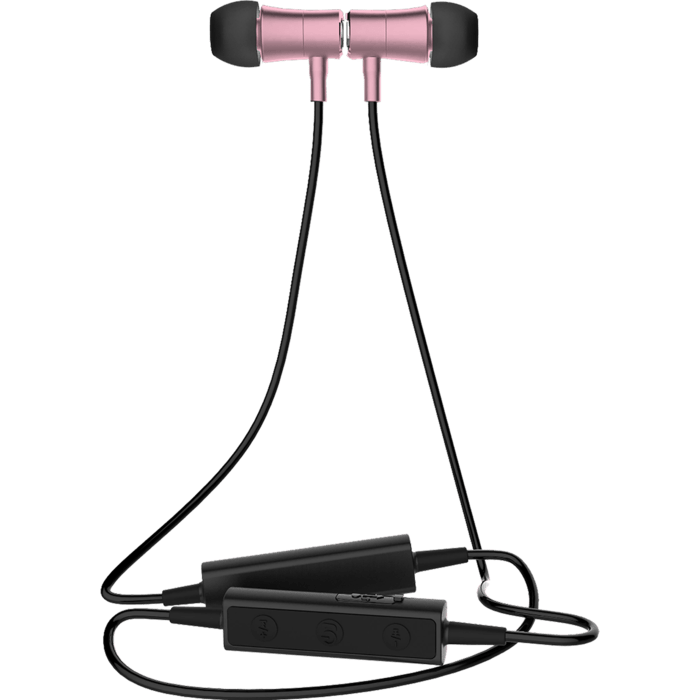 Écouteurs intra-auriculaires magnétique sans fil à isolation phonique, Or Rose