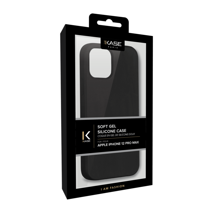 Coque en Gel de Silicone Doux pour iPhone 12 Pro Max, Noir satin