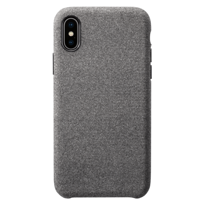 Coque en tissu pour Apple iphone X/XS, gris clair