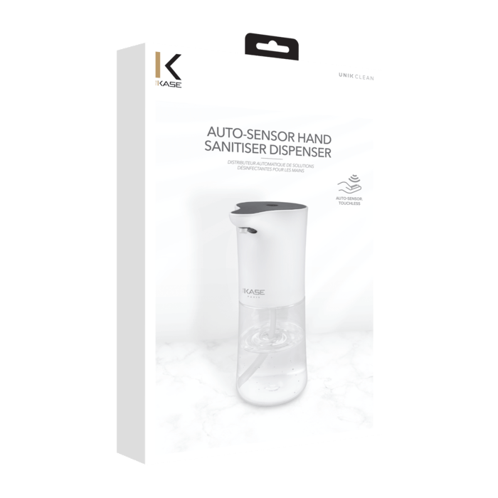 Distributeur automatique de solutions d&eacute;sinfectantes pour les mains (300mL), Blanc