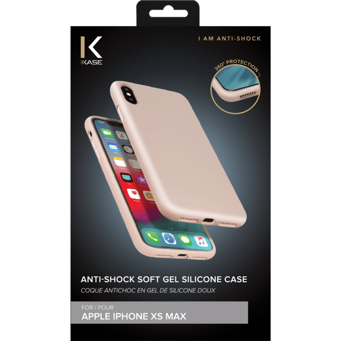 Coque antichoc en gel de silicone doux pour Apple iPhone XS Max, Rose Sable
