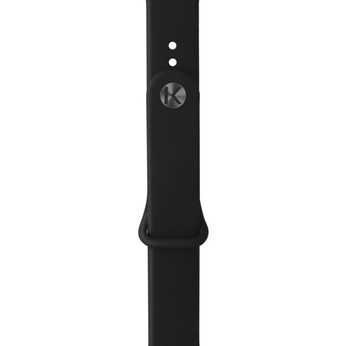 Bracelet en gel de silicone doux pour Apple Watch&reg; Series 1/2/3/4 42/44mm, Noir de jais