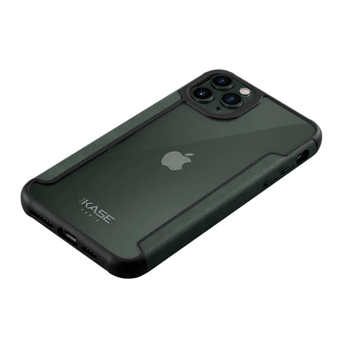 Coque hybride vintage for Apple iPhone 11 Pro Max, Vert bor&eacute;ale