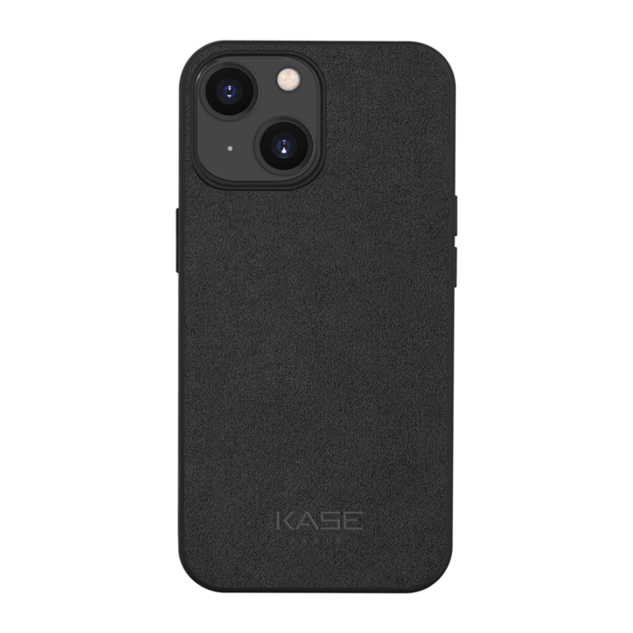 Coque en Su&egrave;de Alcantara pour Apple iPhone 14, Minuit Noir
