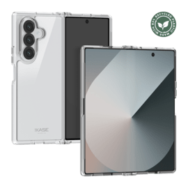 Coque hybride invisible fabriqu&eacute;e &agrave; 83 % de plastique recycl&eacute; pour Samsung Galaxy Z Fold7, transparente