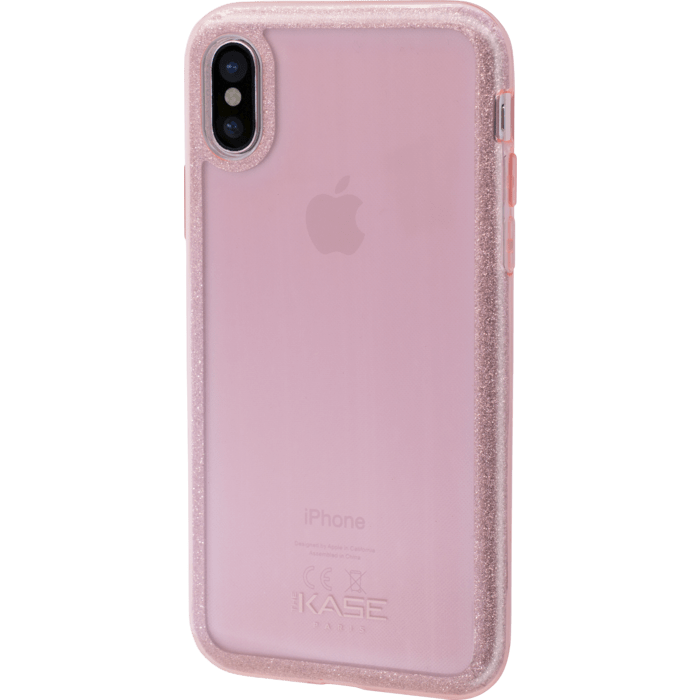 Coque slim&nbsp;paillet&eacute;e &eacute;tincelante (Edition contour) pour Apple iPhone X/XS Or Rose