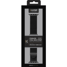 Bracelet mesh en acier inoxydable pour Apple Watch&reg; Series 1/2/3/4 38/40mm, Noir