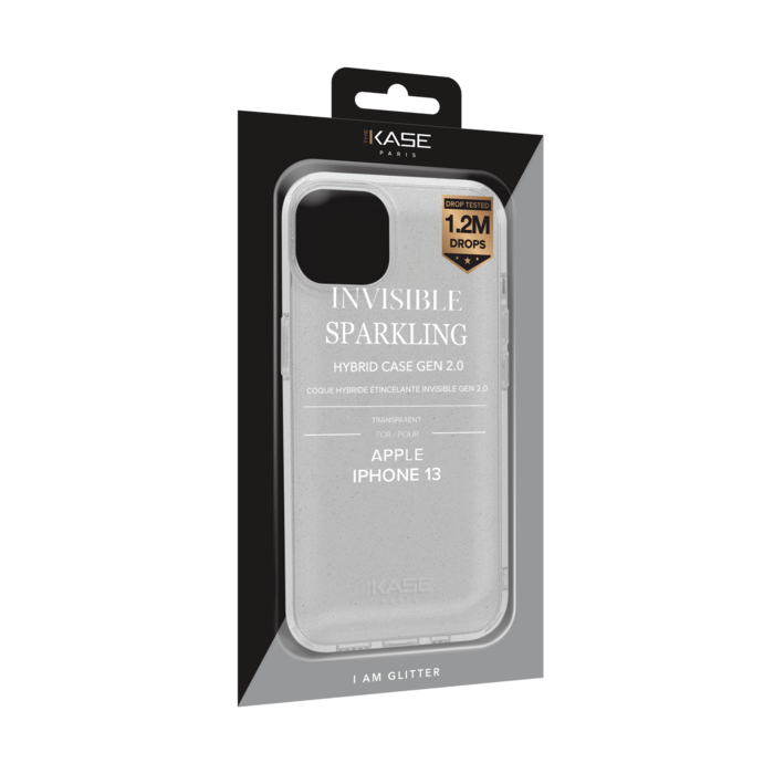 Coque hybride &eacute;tincelante invisible GEN 2.0 pour iPhone Apple iPhone 13, Transparente