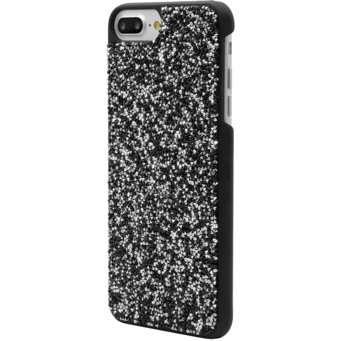 &Eacute;tui en strass Bling pour Apple iPhone 6 Plus / 6s Plus / 7 Plus / 8 Plus, Midnight Black & Silver