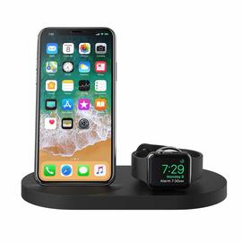 Station de recharge sans fil 7,5W  pour iPhone et Apple Watch noire