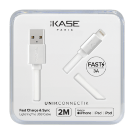Câble Lightning certifié MFi Apple Charge Speed 3A charge/ sync (2M), Blanc Lumineux