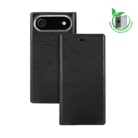 Diarycase 2.0 Coque clapet en cuir v&eacute;ritable avec support aimant&eacute; et fabriqu&eacute; avec un &eacute;tui en plastique recycl&eacute; pour Apple iPhone Air, Noir Minuit