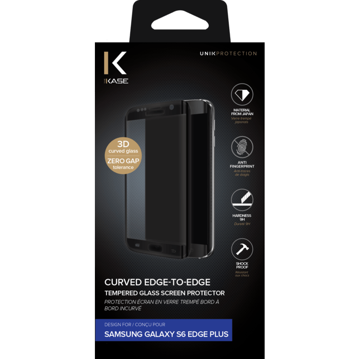 Protection d'&eacute;cran en verre tremp&eacute; Bord &agrave; Bord Incurv&eacute; pour Samsung Galaxy S6 Edge Plus, Noir