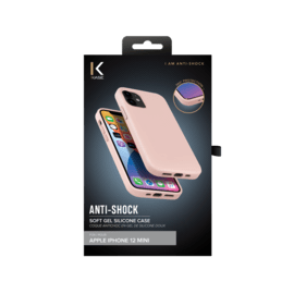 (O) Coque antichoc en gel de silicone doux pour Apple iPhone 12 mini, Rose Sable