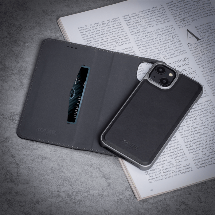 &Eacute;tui et Coque slim magn&eacute;tique 2-en-1 GEN 2.0 pour Apple iPhone 13, Noir