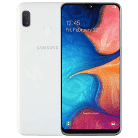 Case Galaxy A20e 2019 reconditionné 32 Go, Blanc, débloqué