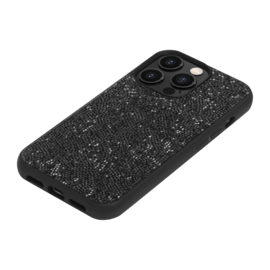 Coque Bling Strass pour Apple iPhone 14 Pro, Minuit Noir