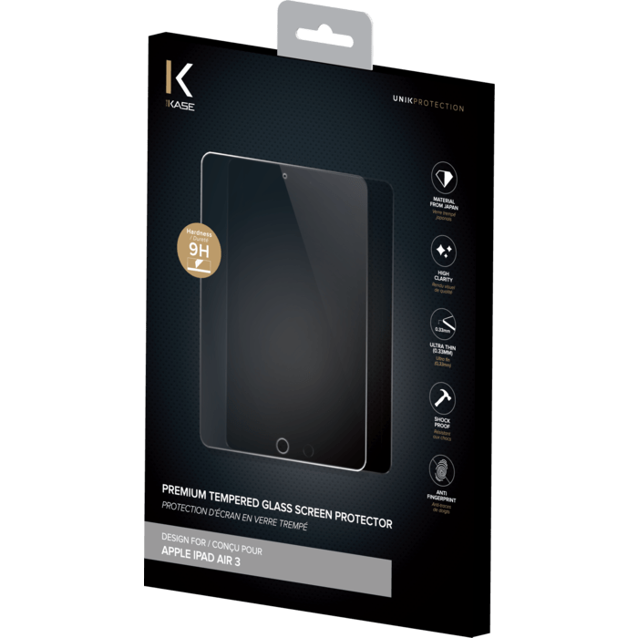 Protection d'&eacute;cran premium en verre tremp&eacute; pour Apple iPad Pro 9,7 pouces (2017/2018), Transparent