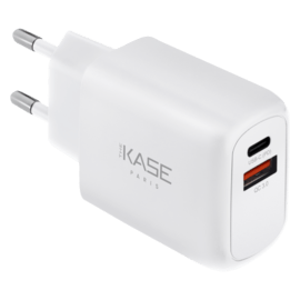 Universal PowerPort Speed LITE Quick Charge 20W Dual USB EU Wall Charger (Power Delivery), White