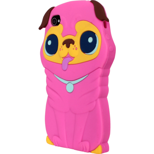 Coque pour Apple iPhone 4/4S, silicone Chien Rose