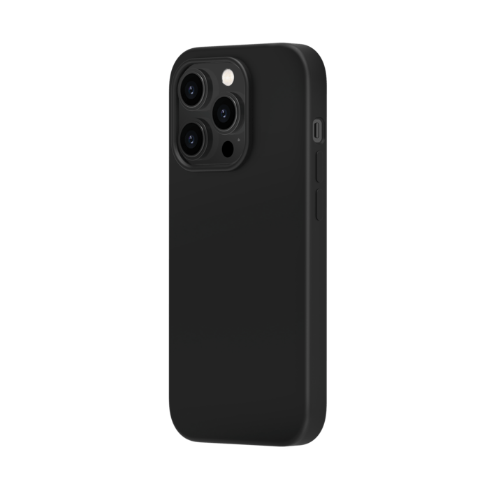Coque antichoc en gel de silicone doux pour Apple iPhone 14 Pro, Noir satin