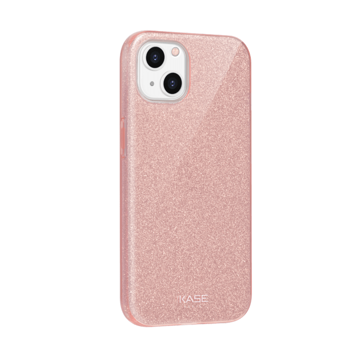 Coque slim&nbsp;paillet&eacute;e &eacute;tincelante pour Apple iPhone 13, Or Rose