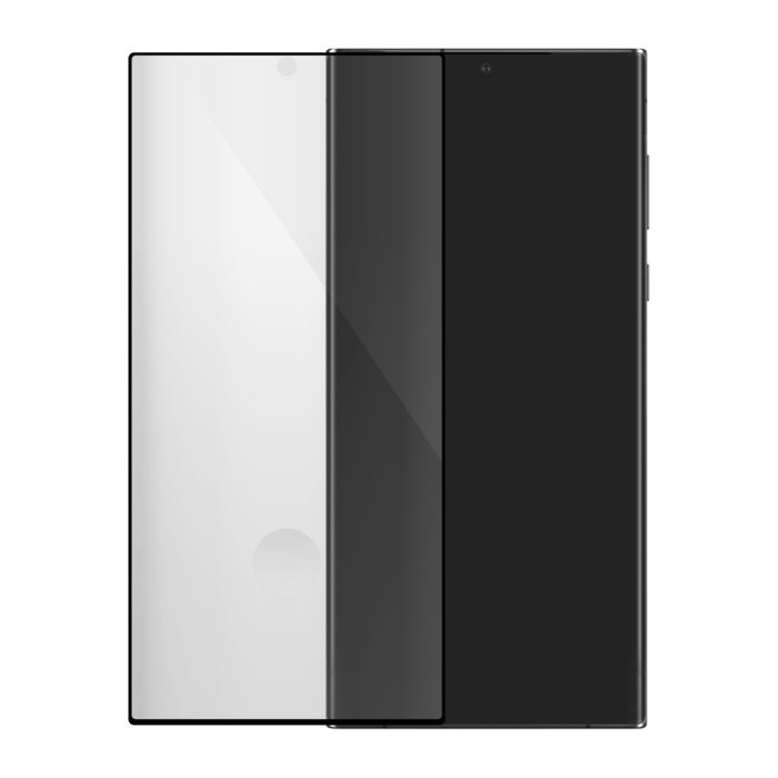 Protection d'&eacute;cran en verre tremp&eacute; Bord &agrave; Bord Incurv&eacute; pour Samsung Galaxy S22 Ultra 5G, Noir