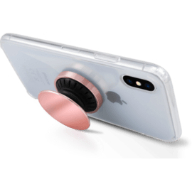 POP-UP poign&eacute;e & support smartphone, Or Rose Chrom&eacute;