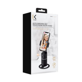 Support selfie pour smartphone avec suivi &agrave; 360&deg;, noir minuit