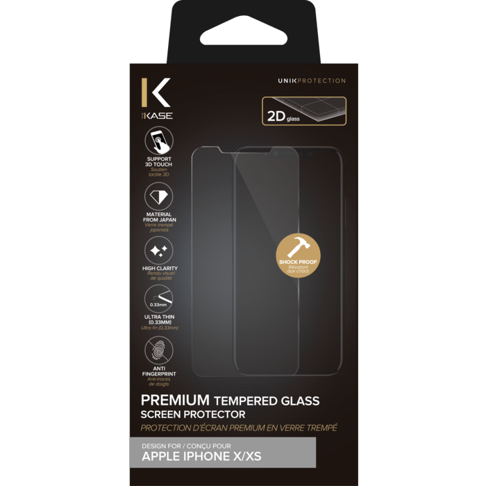 Premium Tempered Glass Screen Protector for Apple iPhone X/XS, Transparent