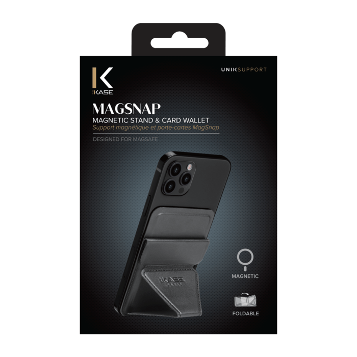 Support magn&eacute;tique et porte-cartes MagSnap, Noir minuit