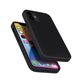Coque antichoc en gel de silicone doux pour Apple iPhone 12 mini, Noir Satin