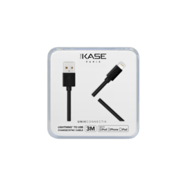 C&acirc;ble Lightning certifi&eacute; MFi Apple Charge/Sync (3M), Noir de Jais