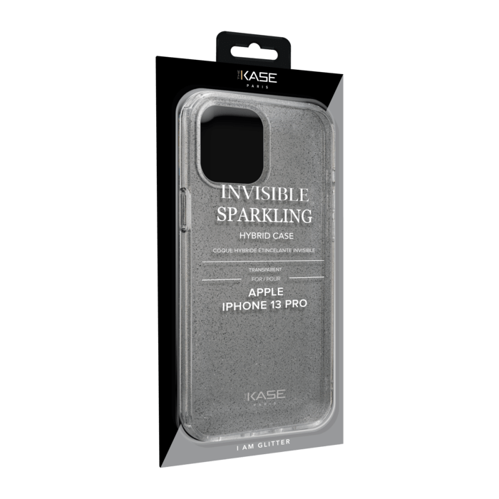 Coque hybride étincelante invisible pour Apple iPhone 13 Pro, Transparente