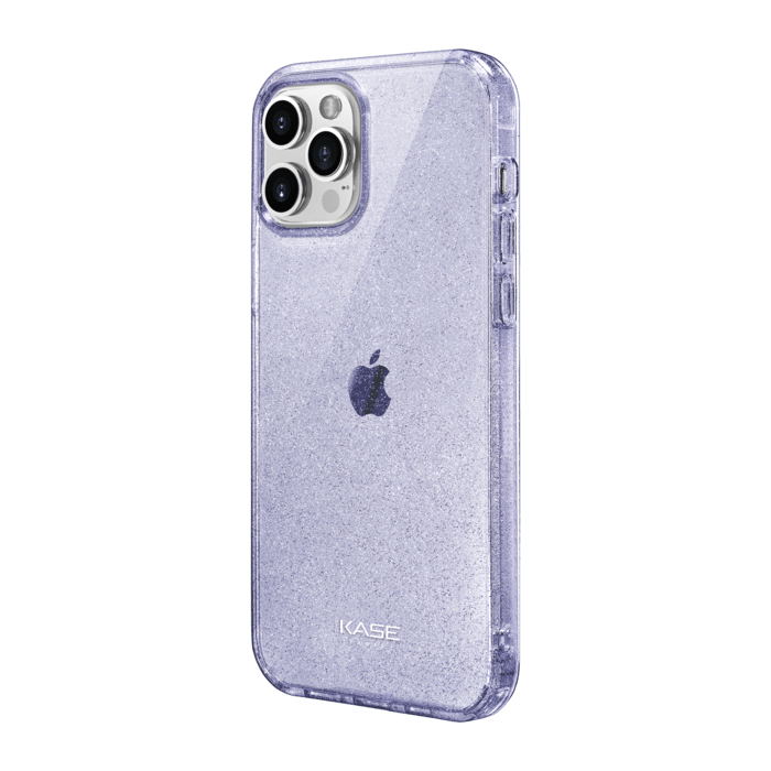 Coque hybride &eacute;tincelante invisible pour iPhone Apple 12/12 Pro, Violet