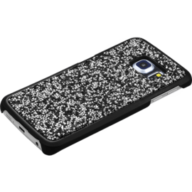 Coque Bling Strass pour Samsung Galaxy S6 Edge, Minuit Noir & Argent