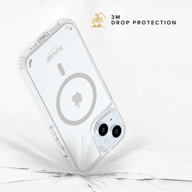Coque antibactérienne antichoc magnétique invisible Fabriqué Avec du 75% Plastique Recyclé pour Apple iPhone 15, Transparente