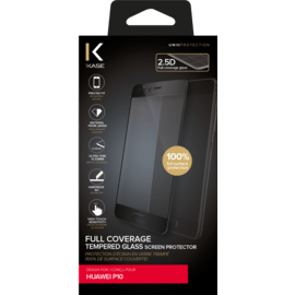 Protection d'&eacute;cran en verre tremp&eacute; (100% de surface couverte) pour Huawei P10, Noir