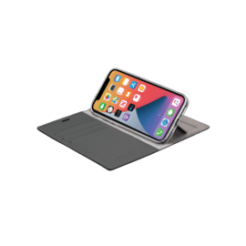 Diarycase 2.0 Coque clapet en cuir v&eacute;ritable avec support aimant&eacute; pour Apple iPhone 12 mini, Noir Minuit