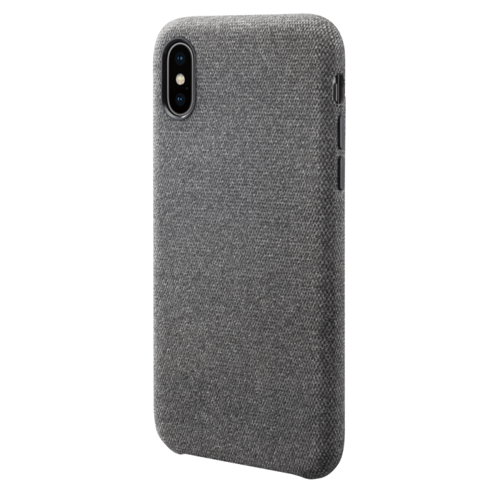 Coque en tissu pour Apple iphone X/XS, gris clair