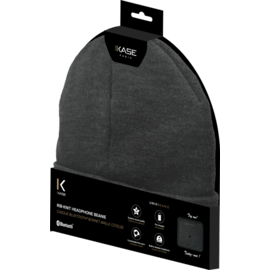 Casque Bluetooth Bonnet maille c&ocirc;tel&eacute;e, Gris