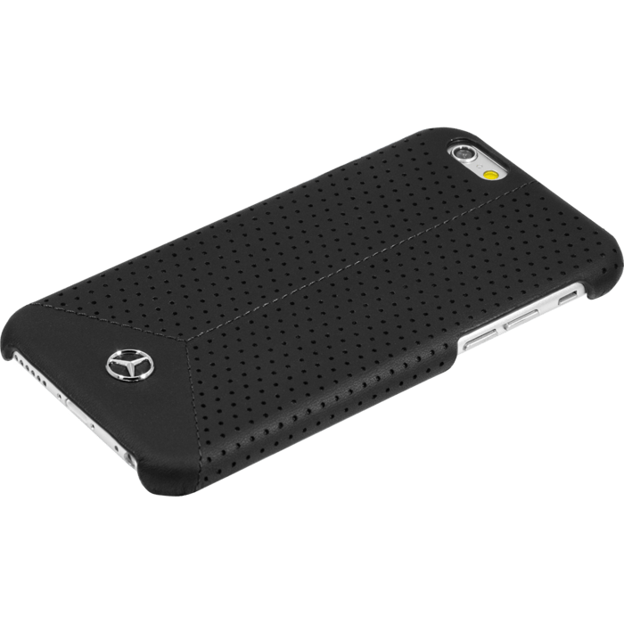 Mercedes Benz Pure Line Coque cuir perfor&eacute; veritable pour Apple iPhone 6/6s, Noir