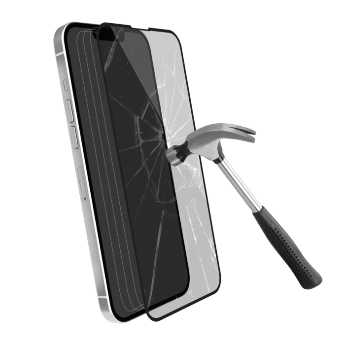 Protection d&rsquo;&eacute;cran antibact&eacute;rienne en verre tremp&eacute; ultra-r&eacute;sistant (100% de surface couverte) pour Apple iPhone 13 Pro Max, Noir