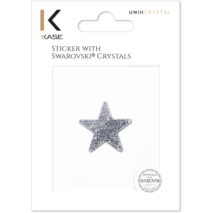 Sticker cristaux Swarovski® à roche ultra fine, Étoile argentée étincelante
