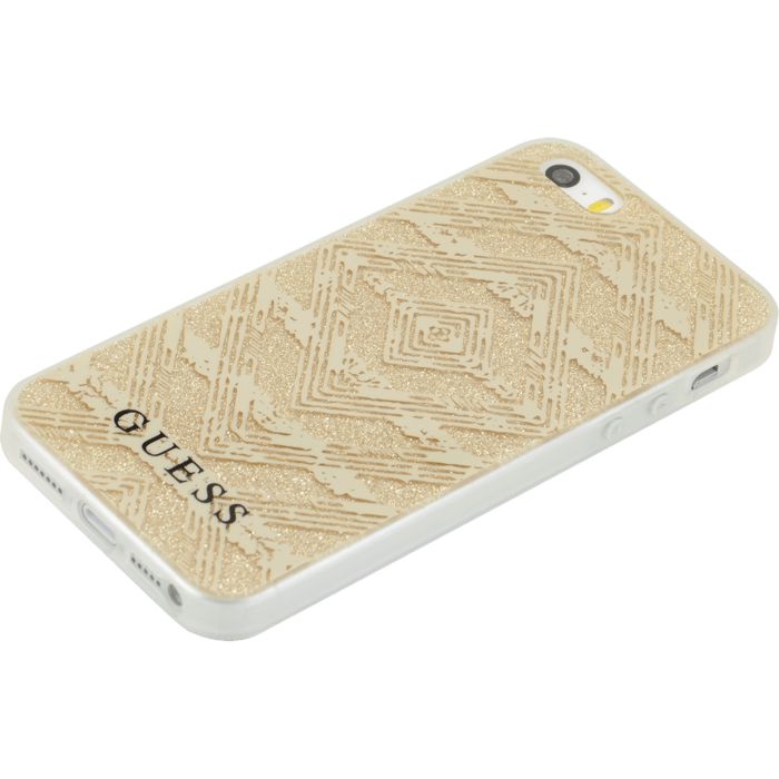 Guess Aztec 3D effect pour Apple iPhone 5/5s/SE, &Eacute;tincelante Dor&eacute;e
