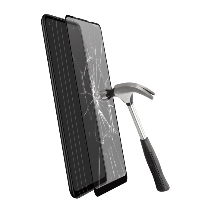 Protection d'écran en verre trempé (100% de surface couverte) pour Samsung Galaxy A21 2020, Noir