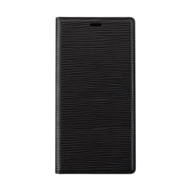 Diarycase 2.0 Coque clapet en cuir v&eacute;ritable avec support aimant&eacute; pour Apple iPhone 12/12 Pro, Minuit Noir