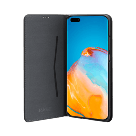 Folio flip case with card slot & stand for Huawei P40 Pro+, Black