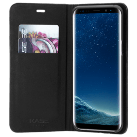 Case Rhinestone Bling Wallet Case for Samsung Galaxy S8, Midnight Black